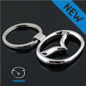 NEW MAZDA logo 3D Chrome/Metal Keychain &  Ring